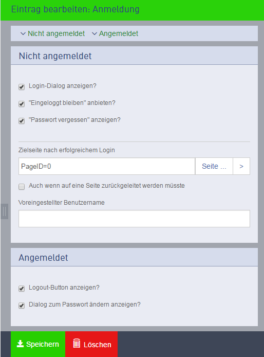 Eintrag Anmeldung Eintrag Anmeldung
